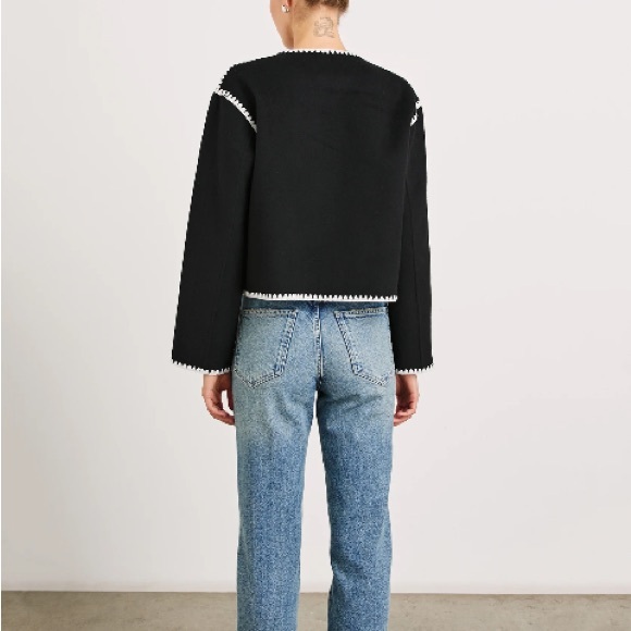 NWT Rails Melanie Jacket Wool Embroidered Overcoat Black Sz S - Picture 15 of 16